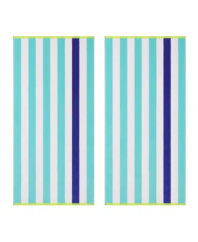 Tommy Bahama Beachside Yarn Dyed 2-piece Beach Towel Set In Green