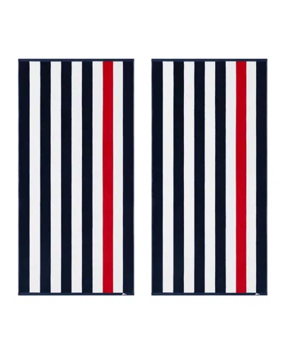 Tommy Bahama Beachside Yarn Dyed 2-piece Beach Towel Set In Blue