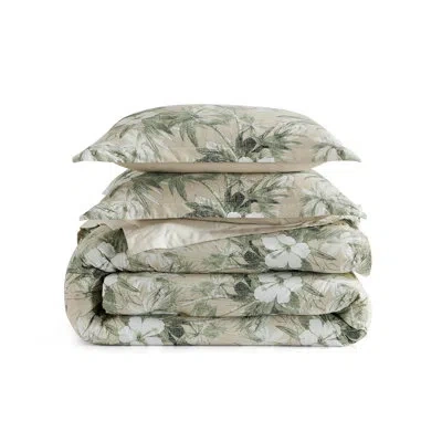 Tommy Bahama Beachway Blooms Cotton Reversible Beige Comforter Set