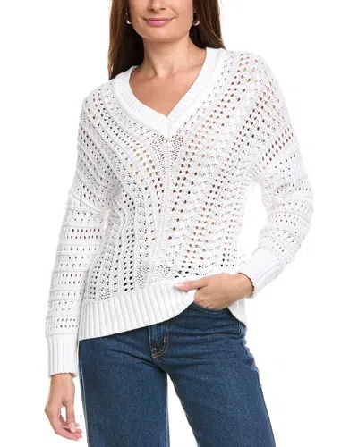 Tommy Bahama Beachy Cotton Open Stitch Sweater In White