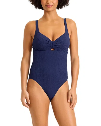 Tommy Bahama Beachy Waves One Piece Swimsuit In Blue