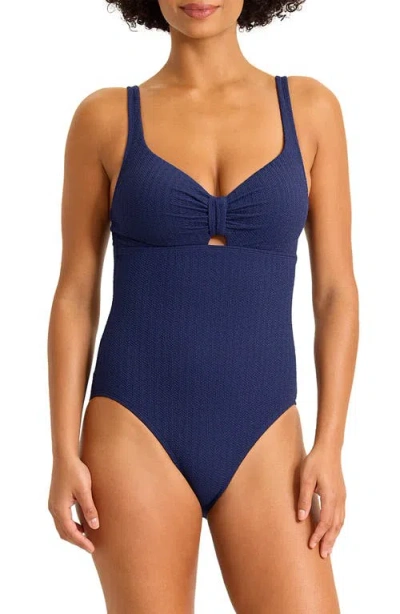 Tommy Bahama Beachy Waves One Piece Swimsuit In Blue