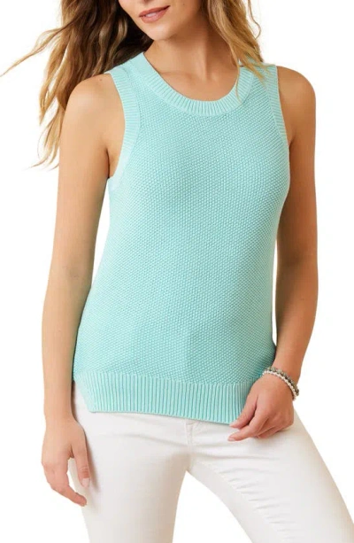 Tommy Bahama Belle Haven Cotton Blend Sweater Tank In Aquarius