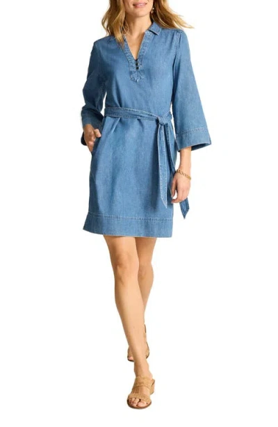 Tommy Bahama Belted Denim Shirtdress In Blue
