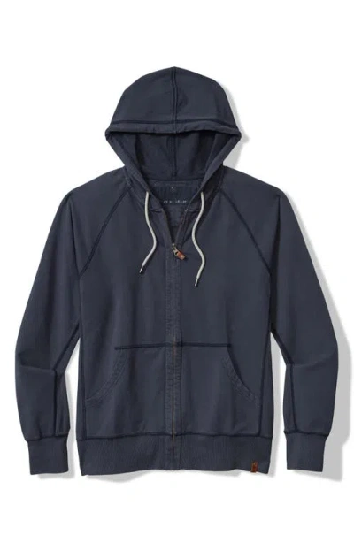 Tommy Bahama Ben & Terry Cotton Zip-up Hoodie In Ocean Deep