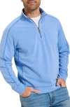 Tommy Bahama French Terry Half Zip Pullover In Blue