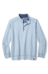 Tommy Bahama Ben & Terry Half Zip Sweatshirt In Blue