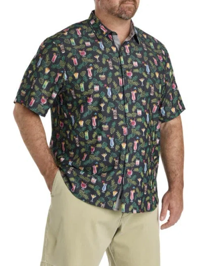 Tommy Bahama Big & Tall Coastal Ease Midnight Mohito Cocktail Print Islandzone® Sport Shirt In Multi