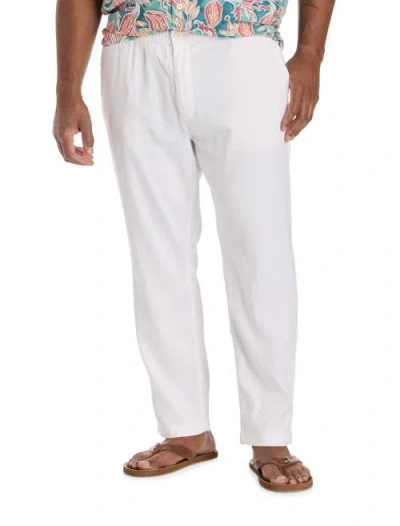 Tommy Bahama Big & Tall Linen-blend Elastic-waist Pants In White