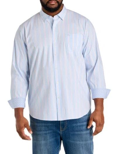 Tommy Bahama Big & Tall Sarasota Stretch Striped Sport Shirt In Brown