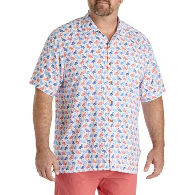 Tommy Bahama Big & Tall Veracruz Cay Flamingo Mingle Sport Shirt In White