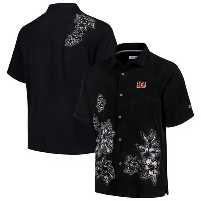 Tommy Bahama Black Cincinnati Bengals Sport Hibiscus Camp Button-up Shirt