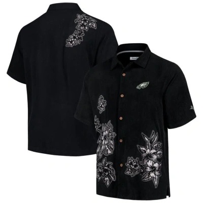 Tommy Bahama Black Philadelphia Eagles Hibiscus Camp Button-up Shirt