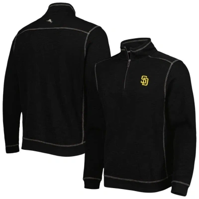 Tommy Bahama Black San Diego Padres Tobago Bay Tri-blend Quarter-zip Sweatshirt