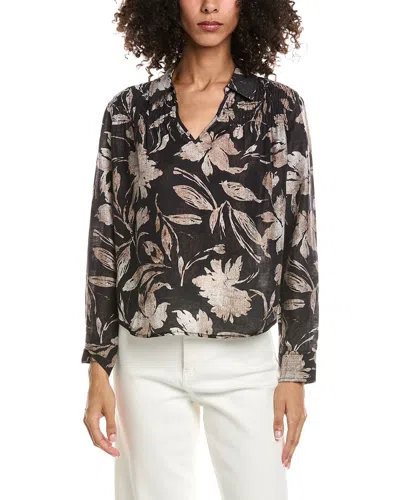 Tommy Bahama Bloom Beauty Linen-blend Shirt In Black