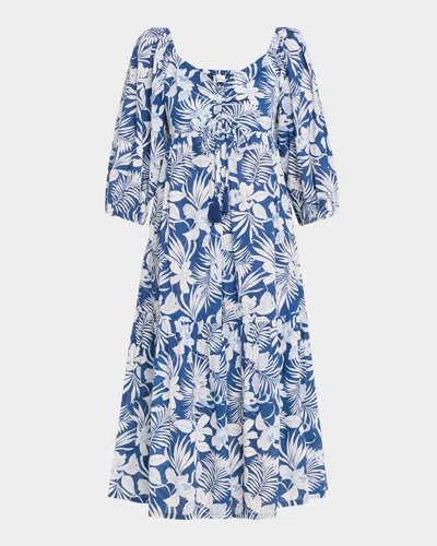 Tommy Bahama Blooms Midi Dress In Indigo Tide