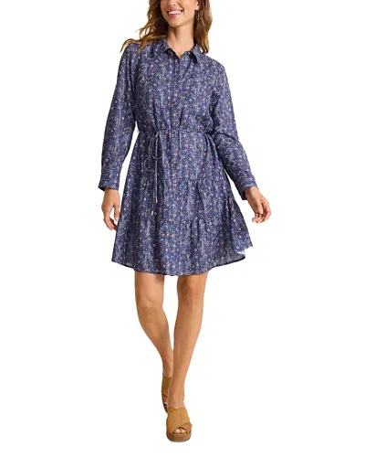 Tommy Bahama Blue Sea Flora Long Sleeve Cotton Shirtdress