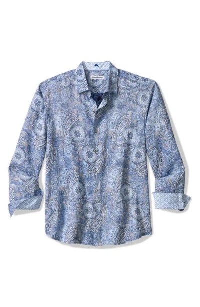 TOMMY BAHAMA TOMMY BAHAMA BLUE SEAS MEDALLION LINEN BUTTON-UP SHIRT
