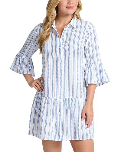 Tommy Bahama Bonita Stripe Swim Cover Up Dress In Beaming Blue