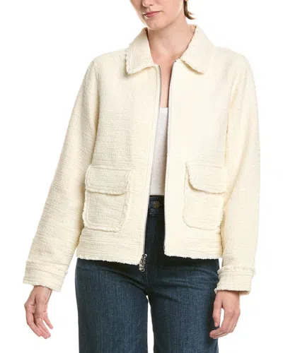 Tommy Bahama Boucle Bomber Jacket In White