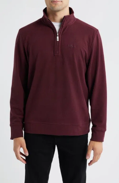 Tommy Bahama Brighton Point Half Zip Pullover In Burgundy