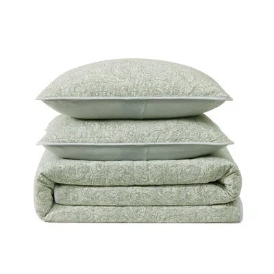 Tommy Bahama Caicos Isle Green Cotton Reversible Quilt Set