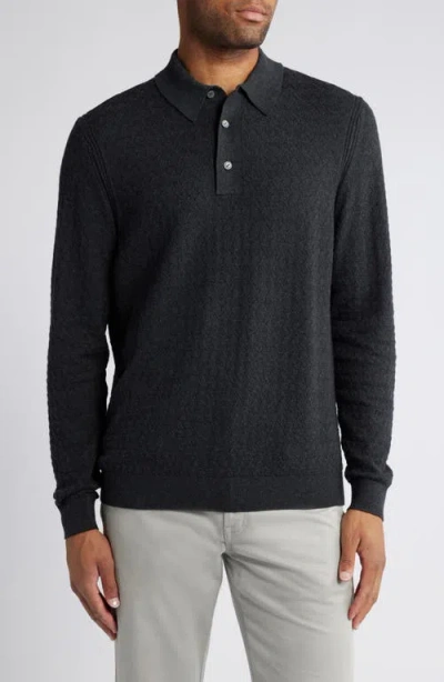 Tommy Bahama Capital Long Sleeve Polo Sweater In Black