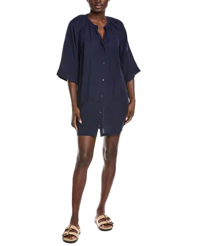 Tommy Bahama Capri Coast Linne-blend Boyfriend Shirt In Blue