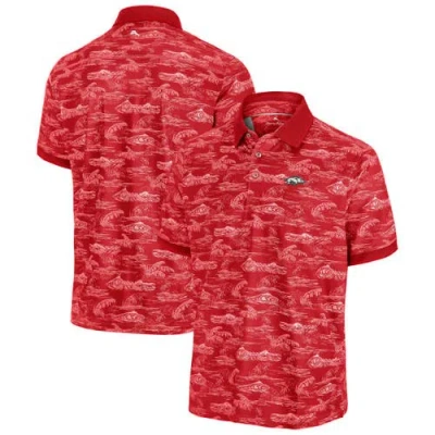 Tommy Bahama Cardinal Arkansas Razorbacks Sport Bay View Islandzone Polo In Gray