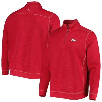 Tommy Bahama Cardinal Arkansas Razorbacks Sport Tobago Bay Tri-blend Mock Neck Half-zip Jacket