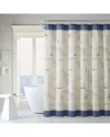 Tommy Bahama Caribbean Blue Linen Shower Curtain In Blue