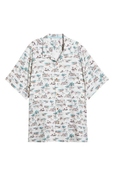 Tommy Bahama Casablanco Silk Camp Shirt In Coconut Cream