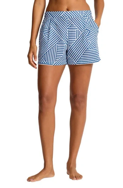 Tommy Bahama Catalina Stripe Cotton Cover-up Shorts In Multi