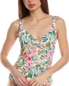 Tommy Bahama Cays Flora Twist Tankini Top In Green