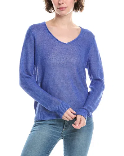 Tommy Bahama Cedar Linen Ls V-neck In Blue