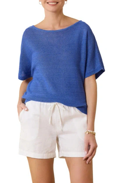 Tommy Bahama Cedar Linen Sweater In Cobalt