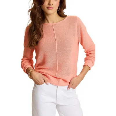 Tommy Bahama Cedar Relaxed Fit Linen Sweater In Orange