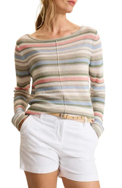 Tommy Bahama Cedar Striped Linen Bateau Neck Sweater In Multi