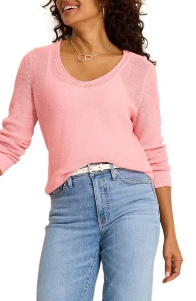 Tommy Bahama Cedar V-neck Linen Sweater In Bikini