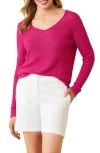 TOMMY BAHAMA TOMMY BAHAMA CEDAR V-NECK LINEN SWEATER