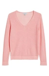 Tommy Bahama Cedar V-neck Linen Sweater In Pink