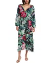 Tommy Bahama Celebration Tropical Print Long Sleeve Maxi Dress