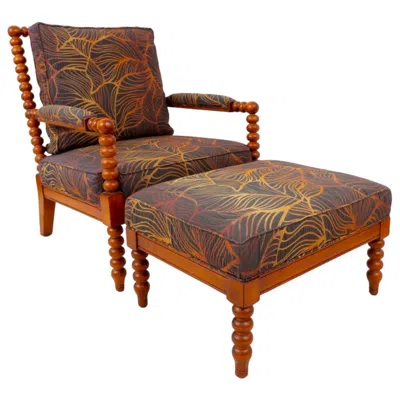 Pre-owned Tommy Bahama Chair And Ottoman In Brown