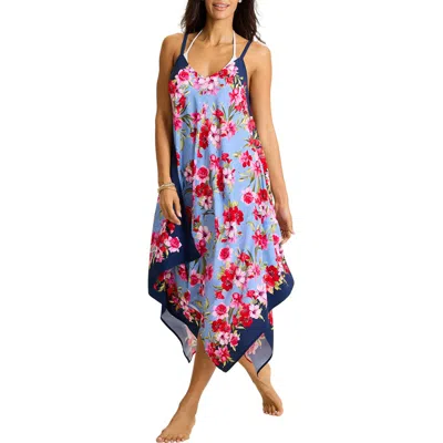 Tommy Bahama Chambray Beach Scarf Cover-up Dress In Blue