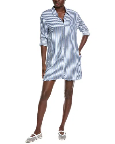 Tommy Bahama Chambray Stripe Boyfriend Shirt In Blue