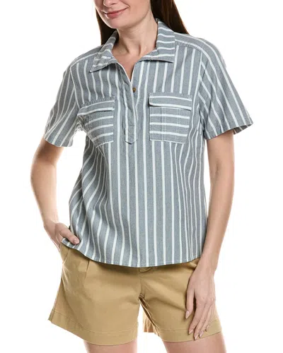 Tommy Bahama Chambray Stripe Utility Top In Multi