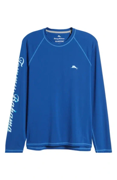 Tommy Bahama Chill Time Hour Long Sleeve Rashguard In Classic Blue