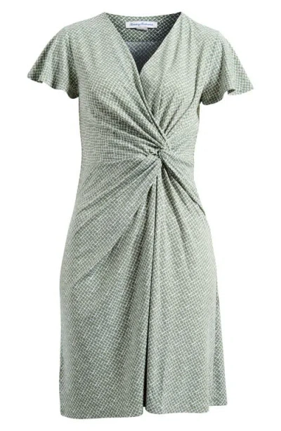 Tommy Bahama Clara Bay Breeze Short Sleeve Dress In Soapstone