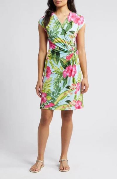 Tommy Bahama Clara Grand Villa Tropical Floral Matte Jersey Dress In Green
