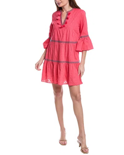 Tommy Bahama Clip Embroidered Tier Mini Dress In Orange